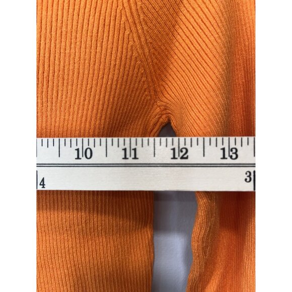 Double Zero Women's Ribbed Turtleneck Sweater Size Large,‎ Orange - Picture 4 of 8